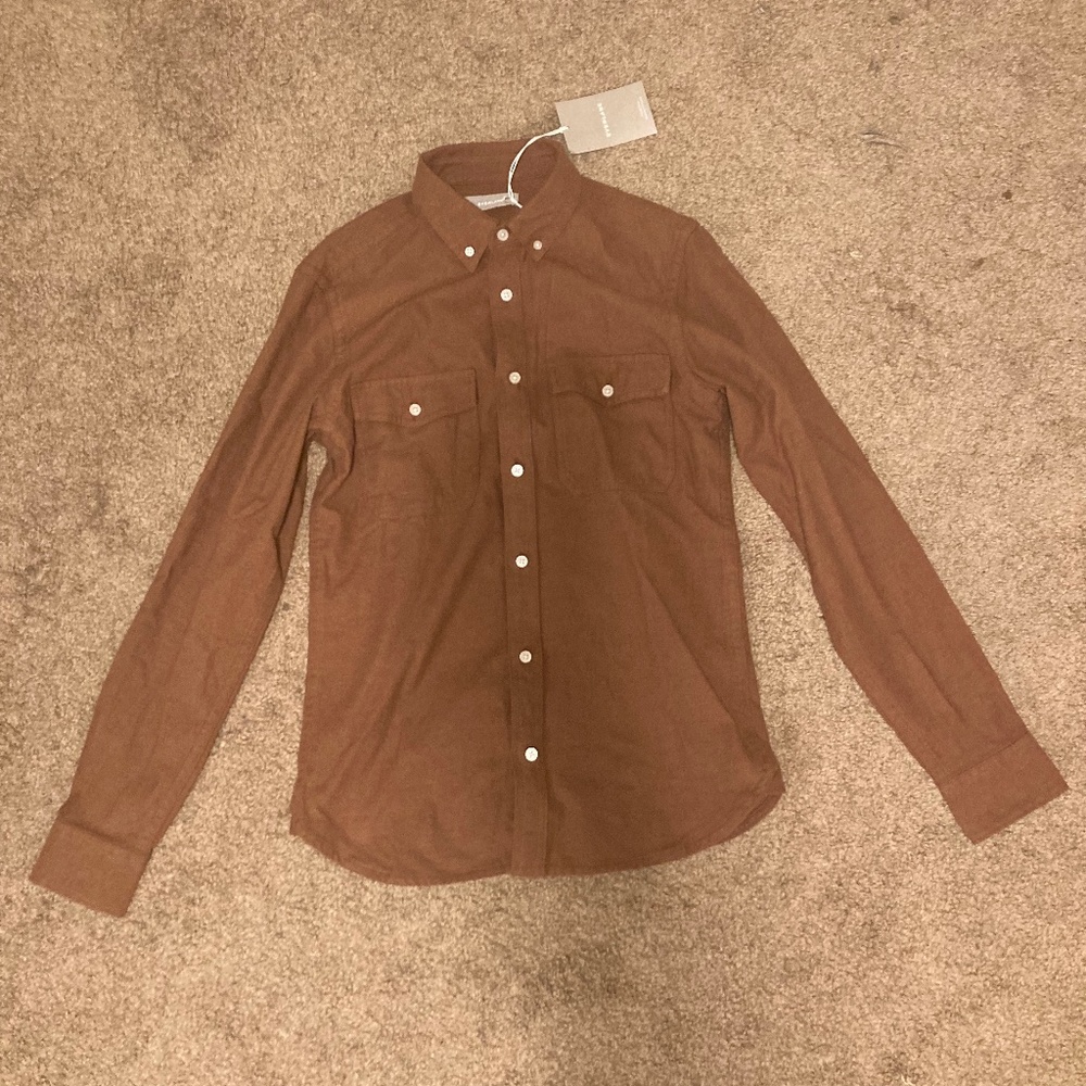 Everlane Brushed Flannel Shirt, Heathered Nutmeg, Men's Small